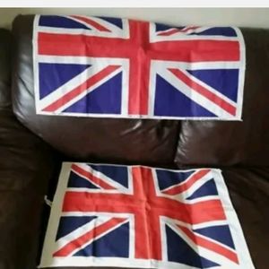 2 GREAT BRITAIN IRISH LINEN FLAGS BANNERS SMALL WALL TAPESTRY RICHARD DOUGLAS